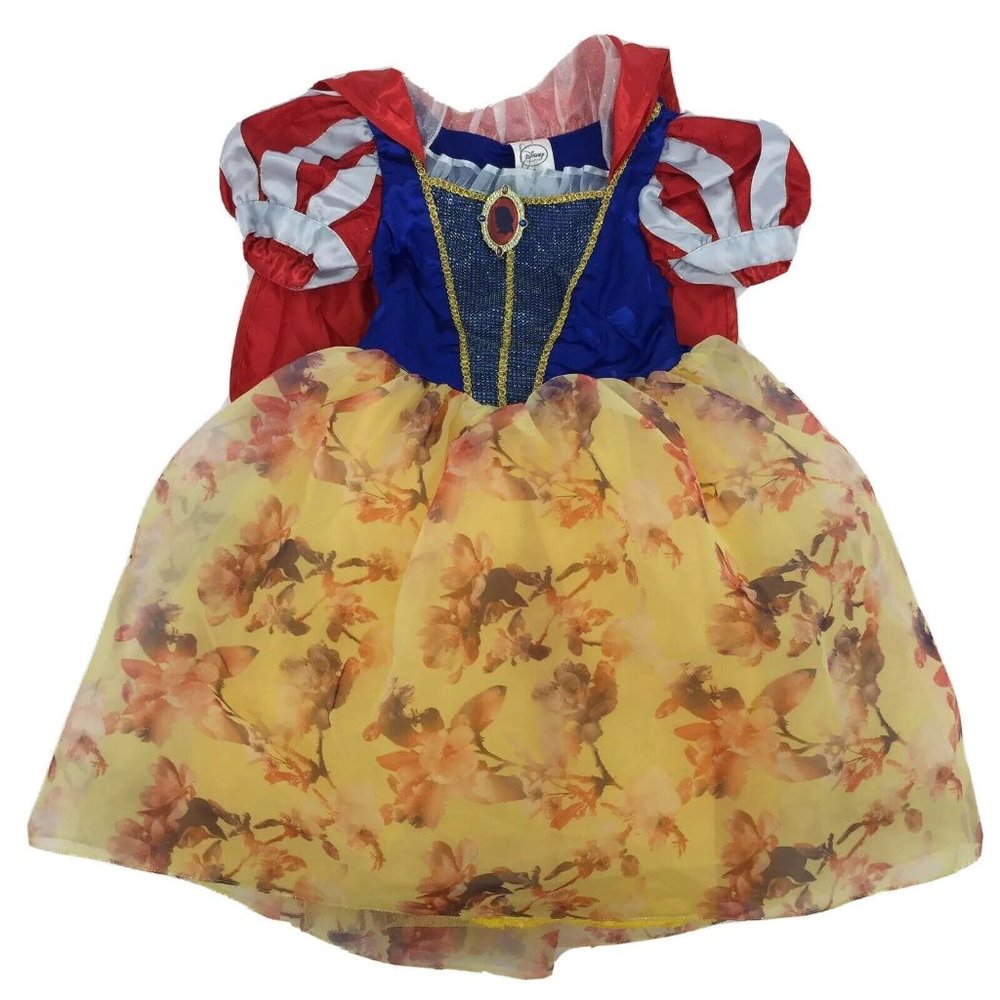 The Disney Store Dress Girls 3 3T Snow White Princess Floral Halloween Costume